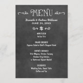 Menu Mariage de tableau de bord noir de script rustique (Devant)