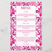 Menu mariage de talavera mexicain rose (Devant)