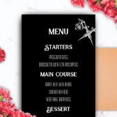 Menu Mariage de tatouage crâne noir et blanc