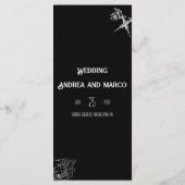 Menu Mariage de tatouage crâne noir et blanc (Dos)