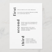 Menu Mariage de texte vertical noir blanc minimal uniqu (Devant)