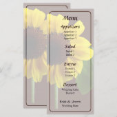 Menu Mariage de tournesol doré (Devant / Derrière)
