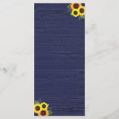 Menu Mariage de tournesol en dentelle de la marine russ (Dos)