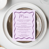 Menu Mariage de trame violet moderne