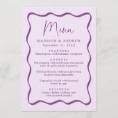 Menu Mariage de trame violet moderne (Devant)