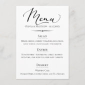 Menu Mariage de typographie chic (Devant)