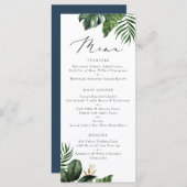Menu Mariage de typographie de feuille de palme tropica (Devant / Derrière)