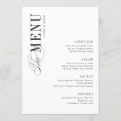 Menu Mariage de typographie élégante et intemporelle (Devant)
