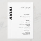 Menu Mariage de typographie gras (Devant)