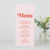 Menu Mariage De Typographie Moderne Retro Rose Et Orang (Debout devant)