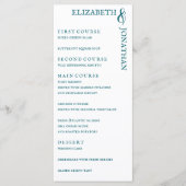 Menu Mariage de typographie moderne Turquoise foncé (Devant)