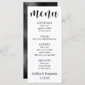 Menu Mariage de typographie noire avec Bokeh Back (Devant / Derrière)
