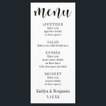 Menu Mariage de typographie noire avec Bokeh Back<br><div class="desc">Cette carte de menu est simple et élégante. Une jolie police de script moderne lisant "menu" en noir apparaît en haut et des éléments modèles ont été configurés pour vous permettre de remplir les détails du menu dans les sections appropriées. Tous les autres éléments de texte ont été configurés à...</div>