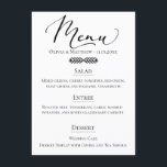 Menu Mariage de typographie rustique<br><div class="desc">Carte de menu mariage de typographie rustique avec script dessiné à la main et accents décoratifs.</div>