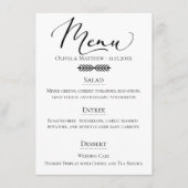 Menu Mariage de typographie rustique (Devant)