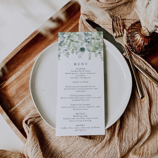 Menu Mariage de verdure