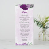 Menu Mariage de verdure aux fleurs violettes (Debout devant)