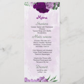 Menu Mariage de verdure aux fleurs violettes (Devant)