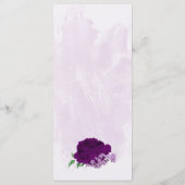 Menu Mariage de verdure aux fleurs violettes (Dos)