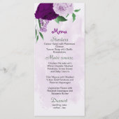 Menu Mariage de verdure aux fleurs violettes (Devant)