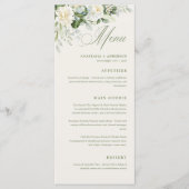 Menu Mariage de verdure botanique florale moderne (Devant)