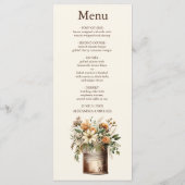 Menu Mariage de verdure botanique rustique (Dos)
