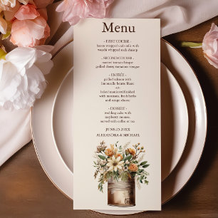 Menu Mariage de verdure botanique rustique