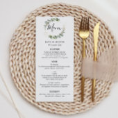 Menu Mariage de verdure d'eucalyptus aquarelle
