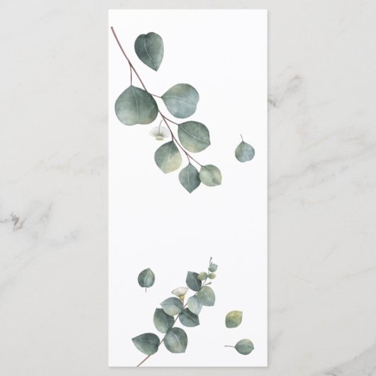 Menu Mariage de verdure Eucalyptus (Dos)