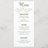 Menu Mariage de verdure Feuille de la forêt (Dos)