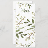 Menu Mariage de verdure Feuille de la forêt (Devant / Derrière)