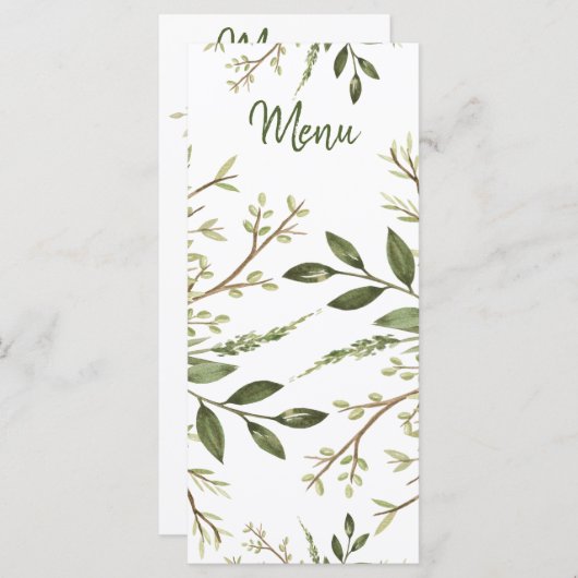 Menu Mariage de verdure Feuille de la forêt (Devant / Derrière)