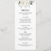 Menu mariage de verdure fleurie blanche (Devant)