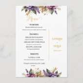 Menu Mariage de vignobles Lilac et Lavender (Devant)