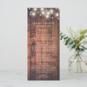 Menu Mariage de voyants à chaîne de bois (Debout devant)