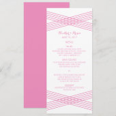 Menu Mariage Déco moderne rose (Devant / Derrière)