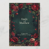 Menu Mariage d'élégance gothique victorienne (Dos)