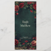 Menu Mariage d'élégance gothique victorienne (Dos)