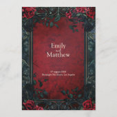 Menu Mariage d'élégance gothique victorienne (Dos)