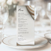 Menu mariage d'élégance satinée ivoire