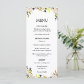Menu Mariage d'encre florale moderne (Debout devant)