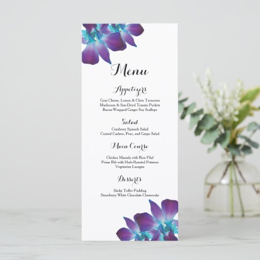 Menu Mariage Dendrobium bleu (Debout devant)