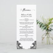 Menu Mariage dentelle noir et blanc (Debout devant)