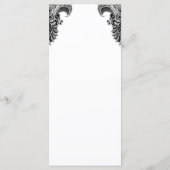 Menu Mariage dentelle noir et blanc (Dos)