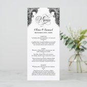 Menu Mariage dentelle noir et blanc (Debout devant)