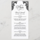 Menu Mariage dentelle noir et blanc (Devant)