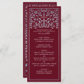 Menu Mariage d'épée médiévale Argent Rouge Royal (Devant / Derrière)