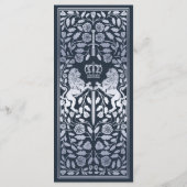 Menu Mariage d'épée médiévale Silver Blue Royal Lion (Dos)