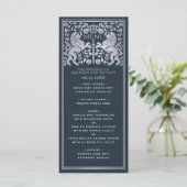 Menu Mariage d'épée médiévale Silver Blue Royal Lion (Debout devant)