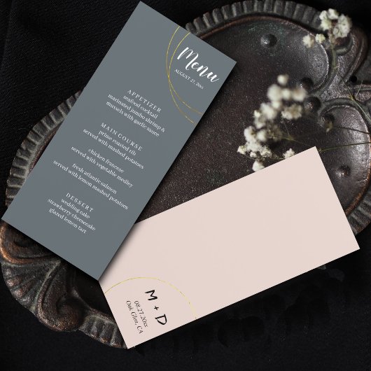 Menu Mariage des anneaux minimalistes